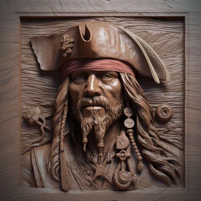 Jack Sparrow 4 stl model for CNC